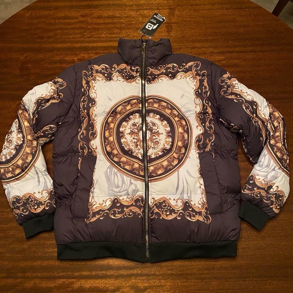 Brand NWT American Stitch All-over Print Pattern Puffer Coat - Size Large